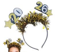 Genérico Happy Party Headband - 2026 New Year Accessory for Holiday | Cloth PP with Glitter Finish, Comfortable Soft Fit, Festive Headpiece for Men Women Kids Family Friends Couples