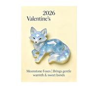 Genérico Happy Valentines Day Card - Moonstone Cute Figurine Love Keepsake Greeting Card | Crystal Animal Ornament for Wedding Birthday Dating Party Desk Home Office Couples Friends Decoration