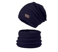 Generico Hat and Scarf 2pc Set Hood Ski Over Windproof Plush Hood Fuzzy Ski Winter Adjustable Women Men Capello per Compleanno, Marina militar., Talla única