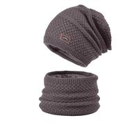 Generico Hat and Scarf 2pc Set Hood Ski Over Windproof Plush Hood Fuzzy Ski Winter Adjustable Women Men Capello per Compleanno, café, Talla única