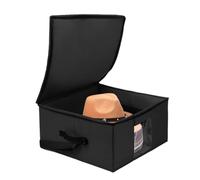 Genérico Hat Organizer, Cap Storage, Portable Holder Box, Carry Handle Container, Caps Storage for Wardrobe, Bedroom, Travel, Vacation, Trip, Closet, Apparel, Accessory, Organization, Negro , Se