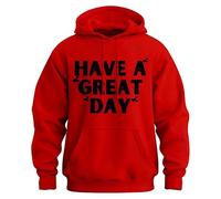 Genérico Have A Great Day Hoodie with Middle Fingers, Funny Prints Pullover Sweatshirt with Pockets for Man & Women (Red+Black,XL)