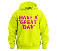 Genérico Have A Great Day Hoodie with Middle Fingers, Funny Prints Pullover Sweatshirt with Pockets for Man & Women (Yellow,M)