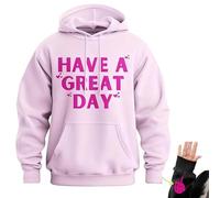 Genérico Have A Great Day Hoodie with Middle Fingers, Skeleton Middle Finger on Sleeve Hoodie, Unisex Wear Streetwear (Light Pink,3XL)