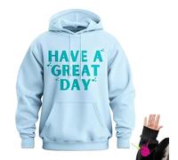 Genérico Have A Great Day Hoodie with Middle Fingers, Skeleton Middle Finger on Sleeve Hoodie, Unisex Wear Streetwear (Light Blue,XL)