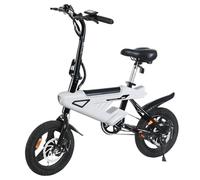Genérico HBFTXRIDE Bicicleta Eléctrica Plegable, 14" Mini E-Bike, Batería 36V/6.8Ah,25KM/H Frenos de Doble Disco y Suspensión Delantera (Blanco)