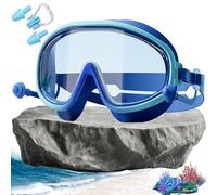 Genérico HD Children'S Large Frame Waterproof And Anti-Fog Swimming Goggles Leak Proof Goggles Kids 3-14 (Dark Blue)