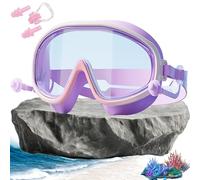 Genérico HD Children'S Large Frame Waterproof And Anti-Fog Swimming Goggles Leak Proof Goggles Kids 3-14 (Purple)