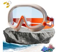 Genérico HD Children'S Large Frame Waterproof And Anti-Fog Swimming Goggles Leak Proof Goggles Kids 3-14 (Orange)