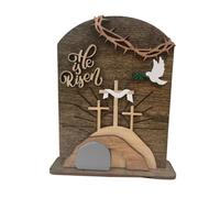 Genérico He is Risen Wooden Decor, Stylish Religious Desk Sign, Resurrection Wood Table Center for Church, Workplace & Home (15 cm/5,91 pulgadas), ideal para Easter and Daily Inspiration