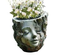 Generico Head plantadora - Elegant Lady Face Plant Pot | Maceta de Resina artística | Goddess Heads Flower Pot | Statue Head Cement Pat Ideal para Mesa y exposición de jardín