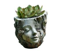 Genérico Head Planter Ollas, Cara de diseño, Decorative Linda Resin, Adorable Flower Jarrone, Garden Statue Container for Balcony Lawn Patio Indoor Outdoor Home Decor