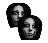 Genérico Head Rest Cover For Car | 2 Piece Scary Face Pattern Automotive Seat Protector | Car Seat Headrest Cover | Ideal For Christmas Halloween Decoration Vehicle SUV Truck