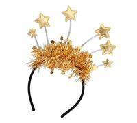 Genérico Headband Tiara - 32x20.4x2cm New Year Headband, Glitter 2026 Headwear | Gold Tassel Sequins Hair Headbands For Christmas Eve Party Birthday Office School Costume Women Couples Family