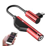 Genérico Headphone Adapter USB C - TPE Aluminum Alloy 115mm | USB C To 3.5mm Aux Headphones Jack Adapter, Audio Converter Cable | Function Charging Calling Music Control Compatible