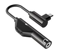 Genérico Headphone Adapter USB C - TPE Aluminum Alloy 115mm | USB C To 3.5mm Aux Headphones Jack Adapter, Audio Converter Cable | Function Charging Calling Music Control Compatible