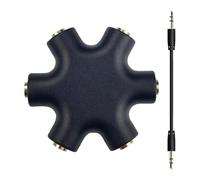 Genérico Headphone Splitter - 3.5mm Stereo Jack Adapter, Audio Distribution Connector, Music Sharing Adapter, Double Headphone Connector, Laptop Tablet PC AudioAdapter, Plug-and-Play Stereo Splitter