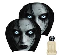 Genérico Headrest Cover for Car 2-Pieces Halloween Decoration Accessories