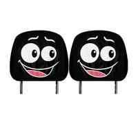 Genérico Headrest Cover - Polyester, 11.02x10.24in Seat Covering Cute Expression Design | Snug Fit and Protection, Car Seat Accessory For Autos, SUVs, Road Trips, Daily Commuting, Interior Decoration