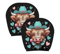 Genérico Headrest Covers Cars - Polyester Highland Cow Seat Protector Pair
