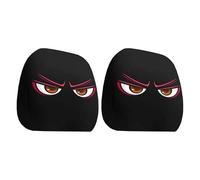 Genérico Headrest Covers - Polyester, 11.02 Inches, 2 Pieces Dust Cover with Big Eyes Design | Breathable Elastic Protector, Funny Automotive Decor For SUV, Truck, and Vehicle Interior Decoration Use