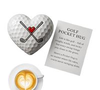 Genérico Heart - Ball & Crossed Clubs Keepsake | Golfer Encouragement Gift | Heart Shaped Memorial Token with Inspirational Card For Competition Life Appreciation