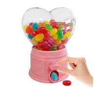 Genérico Heart Candy Machine - Treats Dispenser for Party Favor | PP Pink Build with Compact Size, Fun Gumball Style, Easy Snack Storage, Countertop Use for Teacher Valentine Kids Office Home