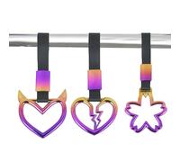 Genérico Heart Car Handle Strap - Auto Hand Loop, Vehicle Interior Decor | Universal Rear Bumper Decoration Bus Truck Accessory, Aesthetic Heart Shaped Ring Support Grip With Elderly Safety Feature