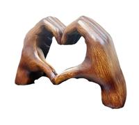 Genérico Heart Hands Sculpture - Resin Decorative Hand Heart Statue | Love Gesture Art Figurine for Desk | Smooth Finger Line Detail | Romantic Thanksgiving Gift | Elegant Hand Hearts Décor Piece