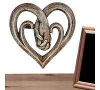 Genérico Heart Holding Hands Wall Decor - Acrylic 20x19.5cm | Heart Shaped Wall Art, Love Holding Hands Sculpture | Romantic Love Hearts Ornament For Valentine's Day Bedroom Living Room Home Decor