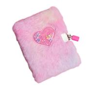 Genérico Heart Journal Notebook, Plush Heart Diary, Cute Lockable Diary Kids 5.83x4.13in, Lockable Shaped Personal Note Keeper, Secret Writing Journal for Children Girls Aged 6 to 12
