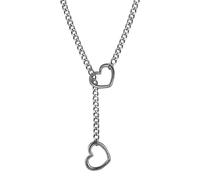 Genérico Heart Necklace - Titanium Steel Punk Gothic Love Pendant Chain