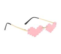 Genérico Heart Sunglasses, Cute Mosaic Sunglasses, Colorful Rimless Cut-Edge, Funny Disco Mosaic Heart Eyewear For Adults & Ade Of High-quality PC Material Can Effectively Blo