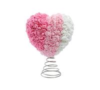 Genérico Heart Tree Topper - Rose Design Decorations | Valentine Heart Tree Topper for Wedding, Birthday, Holiday, Party, Wall, Home, Front Door Decor, Romantic Celebration Ornament Display
