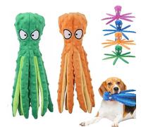 Genérico Heartful Pets Octopus, Octopus Dog Toy, Squeaky Crinkle Dog Toys, No Stuffing Free Interactive Crinkle Squeaky Dogs Chew Toys, for Aggressive Chewers Play (Orange + Green)