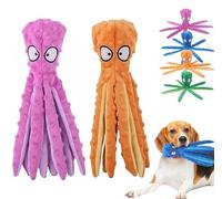 Genérico Heartful Pets Octopus, Octopus Dog Toy, Squeaky Crinkle Dog Toys, No Stuffing Free Interactive Crinkle Squeaky Dogs Chew Toys, for Aggressive Chewers Play (Purple + Orange)