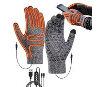 Genérico Heated Gloves For Men | USB Adjustable Touchscreen Knitted Mittens