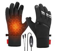 Genérico Heated Motorcycle Gloves, Three Temperature Settings Touchscreen USB Plug in, Electric Heated Gloves with Pockets, Mittens Warmer for Men Women Outdoor Activities Skiing Snowboarding Hunting