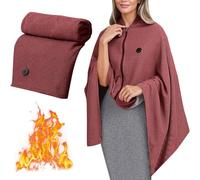 Genérico Heated Shawl Wraps For Women, Portable Heated Blanket, USB Heateds Blanket, Winter Warm Shawl Heating Scarf with 3 Heating Levels, To Keep The Stomach, Knees & Legs Warm While Sleeping (Red)