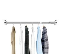 Genérico Heavy Duty Closet Rod - No Drill Stainless Steel Telescopic Bathroom Shower Curtains Rods | Wardrobe Clothes Support Rod, Adjustable Clothes Dryer Rack For Balcony Laundry