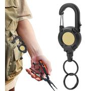 Genérico Heavy Duty Key Reel, Retractable Badge Holder Clip, Steel Cable Keychain System, Strong Pull Key Organizer Tool, Outdoor Travel Camping Hiking Gear, Secure ID Holder Accessory for Men Women
