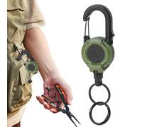 Genérico Heavy Duty Keychain, Retractable Steel Cord, Badge Reel Keyring with Strong Clip, Outdoor Key Holder, Key Chain with Secure Lock, Men Women Camping Hiking Travel Outdoor