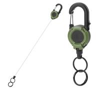 Genérico Heavy Duty Retractable Keychain, Carabiner Keyring Clip, Badge Holder with Steel Cord, Sturdy Key Accessory, Outdoor Tool with Secure Design, Travel Gear for Men Women