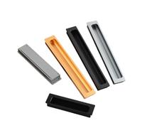 Genérico Hebilla de gabinete con ranura de 400mm de longitud, manija empotrada, puerta de armario Invisible, tiradores de cajón de armario, aleación de aluminio(Black 200mm,4PCS)