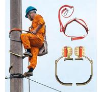 Genérico Hebilla de pie for Poste Escalada Electricista, Equipo con Estribo portátil Ajustable, Zapatos Hierro Antideslizantes for en Postes Madera