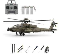 Genérico Helicóptero RC con Motor Sin Escobillas C170 1/48 de Escala para Adultos, Avión RC Flybarless de 2.4G 6CH con Vuelo Invertido con Una Tecla y Posicionamiento por Flujo Óptico,Verde,3 Battery