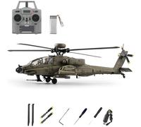 Genérico Helicóptero RC con Motor Sin Escobillas C170 1/48 de Escala para Adultos, Avión RC Flybarless de 2.4G 6CH con Vuelo Invertido con Una Tecla y Posicionamiento por Flujo Óptico,Verde,1 Battery
