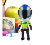 Genérico Helmet Figure, Articulated Movable Joint Design Realistic Display Collectible Short-Tail Motorcycle Toy, Transforming Rider Model Figurine 0g | Resin Rider Desk DecorOK