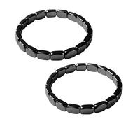Genérico Hematite Bracelet For Men, Paquete de 2 Pulsera De Hematita, Pulseras De Hematitas Natural Para El Equilibrio Emocional Para Cumpleaños Graduación San Valentín Boda