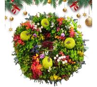 Genérico Herbstkranz - Weißer Kürbislaub Türkranz | Landlicher Jahreszeitkranz Kamin Wand Eingang Erntedankfest Weihnachten